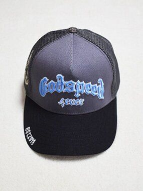 Godspeed Mesh-Back Trucker Hat in Gray and Black